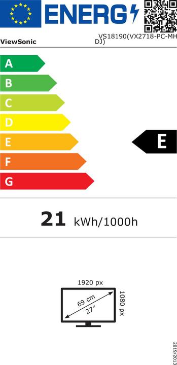 Energy Label Viewsonic VX2718-PC-MHDJ (1920 x 1080 pixels, 27")