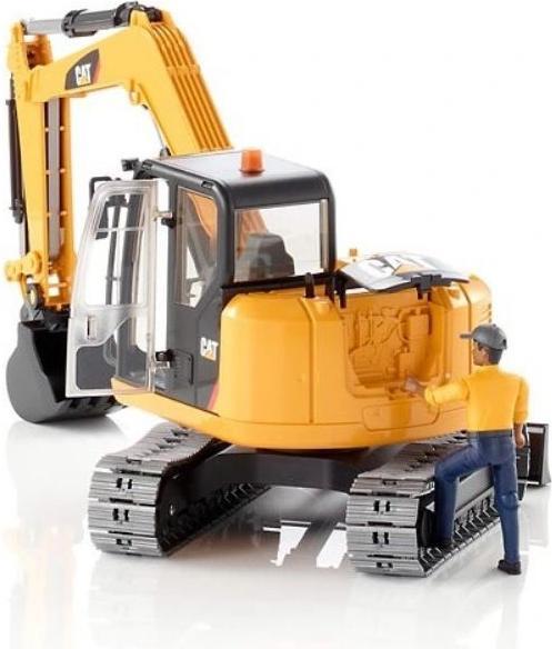 Image du produit Bruder Minipelle Cat avec un ouvrier du bâtiment