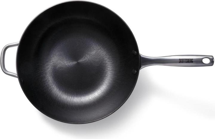Produktbild Skottsberg Wok Cast Iron 34, PFOA frei, leichtes Gusseisen, Edelstahlgriff (34 cm, Wok Pfanne, Gusseisen)