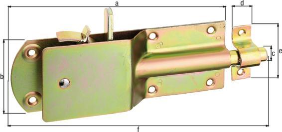 Produktbild GAH Sicherheits-Stallriegel Länge 200 mm Breite 125 mm Stahl galvanisch gelb verzinkt (Sicherheitsriegel, 1 Stk.)