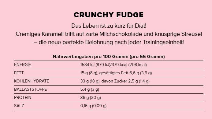 Nutritional values and ingredients Barebells Protein Bar (Crunchy fudge, 1 pcs., 55 g)