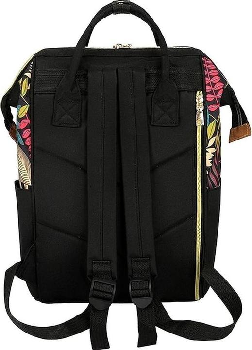 Image du produit Only-Bags.Store Leaf Print Diaper Bag, Top Handle Mommy Backpack, Casual Travel Daypack avec Bottle Pockets