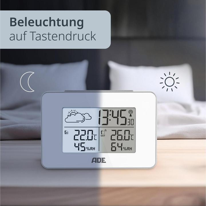Image du produit ADE Wetterstation mit Funk-Aussensensor Weiss, Funktionen