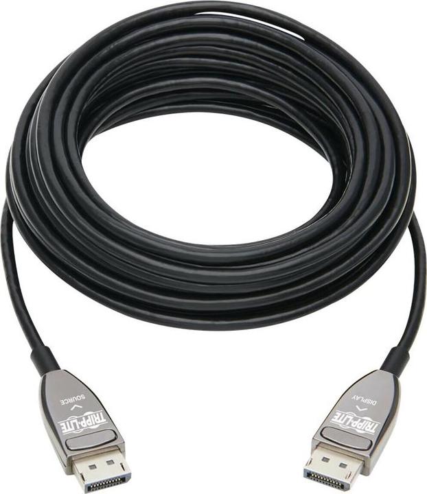 Actual product image Eaton DisplayPort Active Optical Cable AOC 8K 60 Hz M/M CL3 Rated Latching Connectors Blac (25 m, DisplayPort)