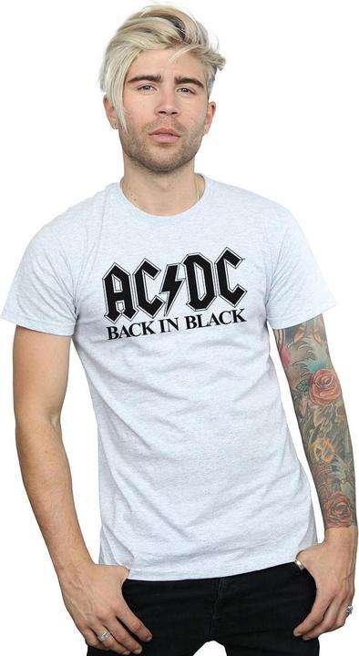 Actual product image AC/DC Mens Back in Black Logo T-Shirt (XXL)