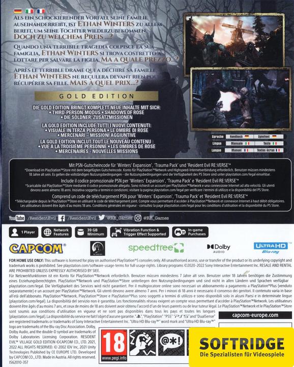 Actual product image Capcom Resident Evil Village - Gold Edition (PS5, IT, FR, DE)