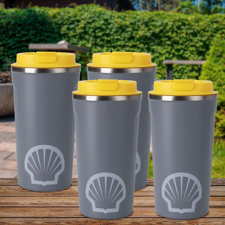 Actual product image Rainx Set of 4 drinking cups with insulating function, plastic lid, stainless steel, 500 ml (0.50 l)