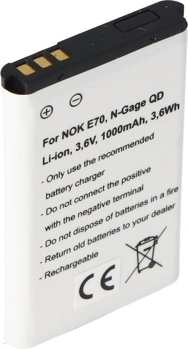 Immagine prodotto AccuCell Batteria Nokia E70, N-Gage QD, Nokia BL-6C