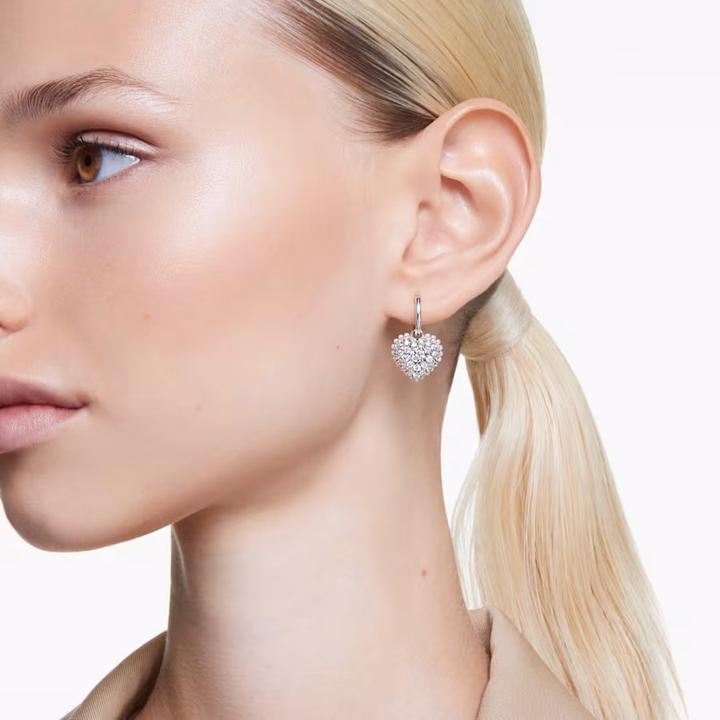 Produktbild Swarovski Hyperbola Drop Ohrhänger Herz Weiss (Swarovski Metall)