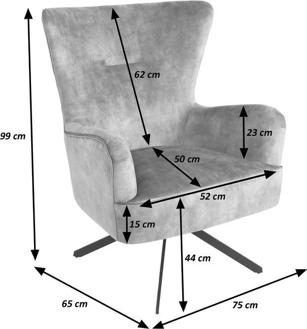 Image du produit Mendler Fauteuil Lounge HWC-L63, Fauteuil Cocktail Fauteuil Relax, pivotant, velours vintage métal - or