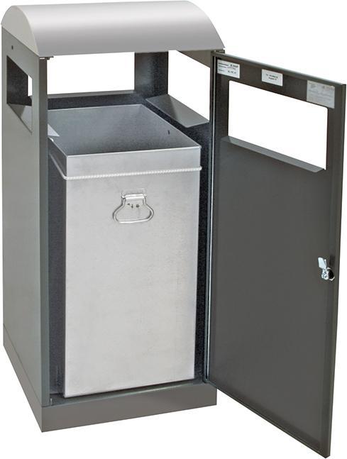 Actual product image Waste collector for outdoor areas, capacity 90 l, charcoal. (90 l)