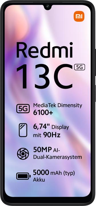 Produktbild Xiaomi Redmi 13C 5G (128 GB, Starry Black, 6.74", Dual SIM, 50 Mpx, 5G)