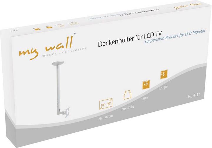 Immagine prodotto myWall Supporto TV a soffitto L 25,4 cm (10) 76,2 (30) Tilt+Swivel (Soffitto, 30")