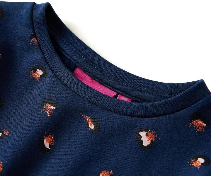 Actual product image VidaXL Children's dress with long sleeves navy blue 128,Material: 95 (128)
