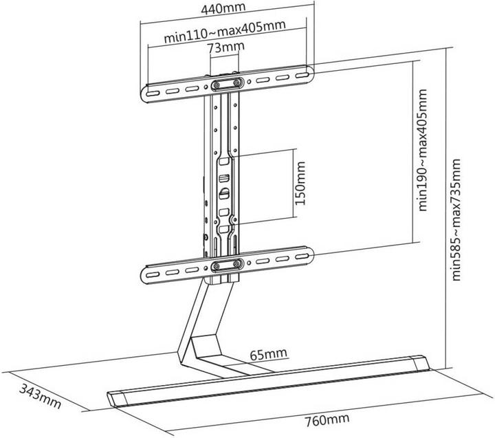 Produktbild myWall TV Standfuss für Flachbildschirme (45.94", 40 kg)