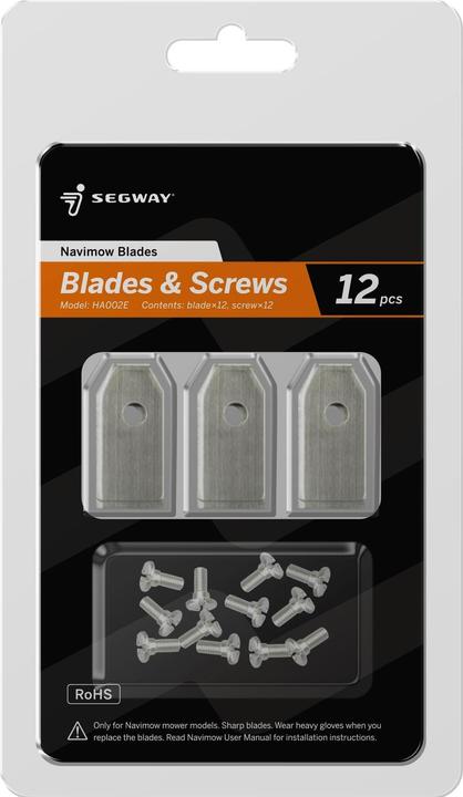 Segway-Navimow Messersatz 12er Set (Mähroboter, Rasenmäher Messer + Ersatzmesser Gartenmaschinen)