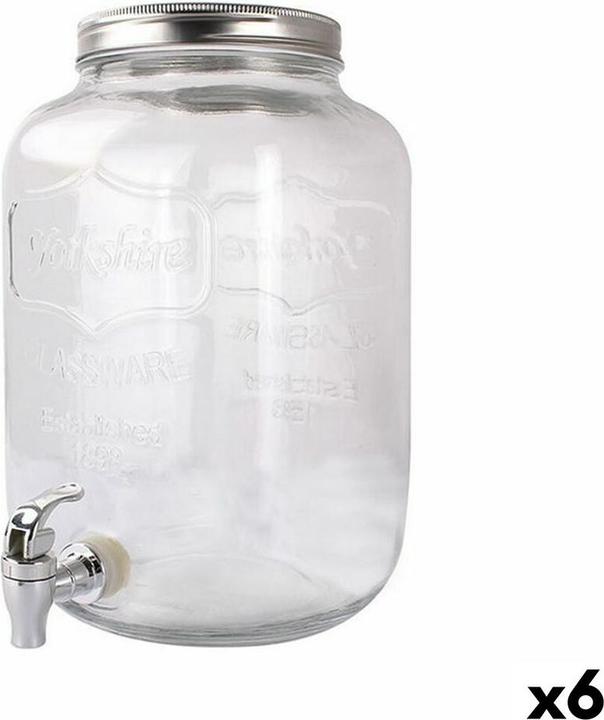Produktbild La Mer Wasserkaraffe mit Zapfhahn La Mediterránea Glas 4 L (6 Stück) (4 l)