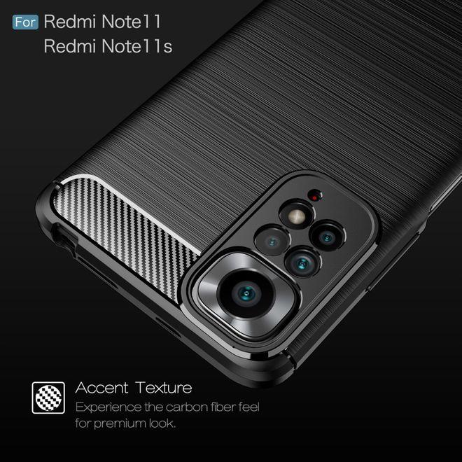 Productafbeelding MU Style Koolstofvezel TPU Softcase serie (Xiaomi Redmi Note 11S, Xiaomi Redmi Note 11)
