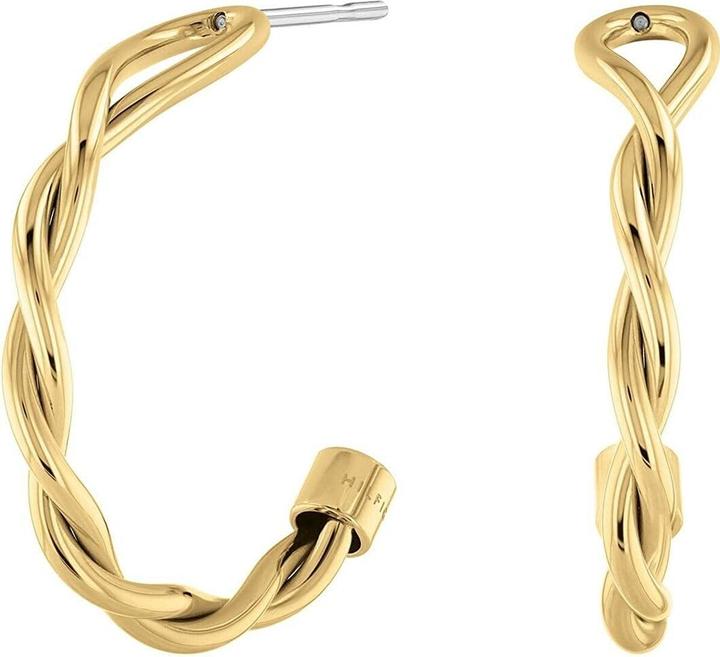 Actual product image Tommy Hilfiger Kroucené pozlacené náušnice kruhy Twist 2780687 (Stainless steel)