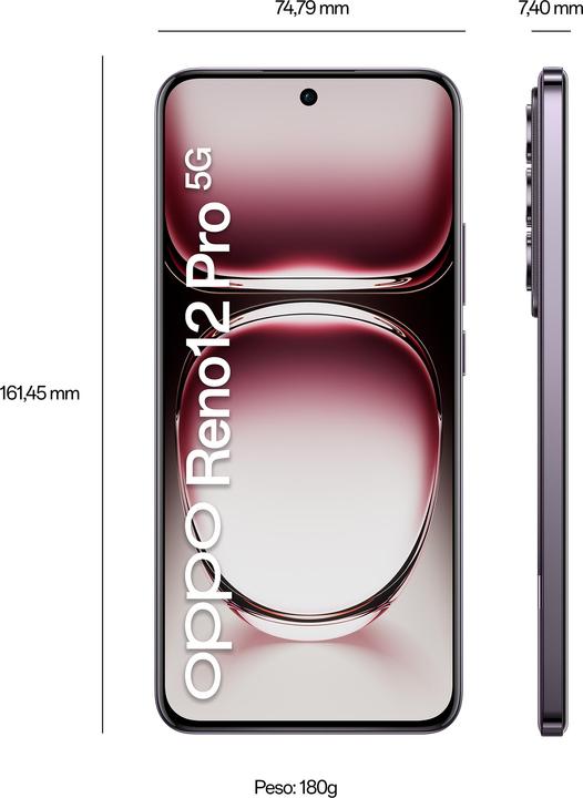 Produktbild OPPO Reno12 Pro (512 GB, Nebula Black, 6.69", Dual SIM, 50 Mpx, 5G)