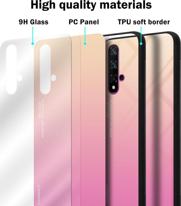 Produktbild Cadorabo TPU 2 Farben Glas Cover (TCL 20S, Huawei Nova 5T, LG K20)
