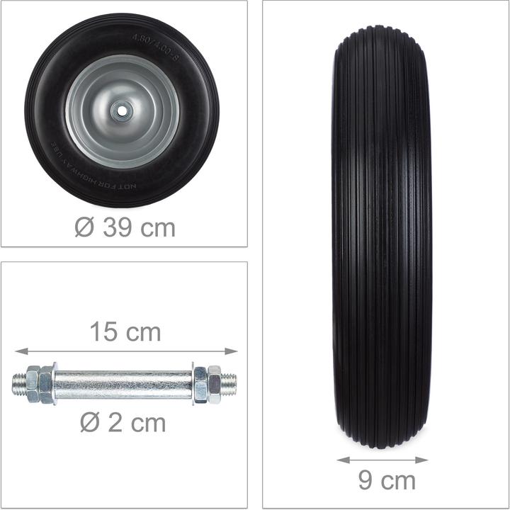 Actual product image Relaxdays Solid Rubber Wheelbarrow Spare Tyre