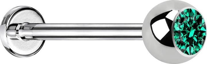 Actual product image Star Piercing Micro Labret silver with ball and crystal turquoise (without brass, Surgical steel 316L)