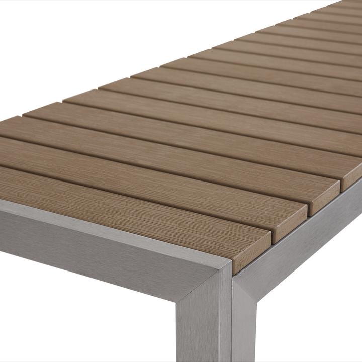 Actual product image Beliani Garden furniture set artificial wood light wood colour 2 benches NARDO (180 cm)