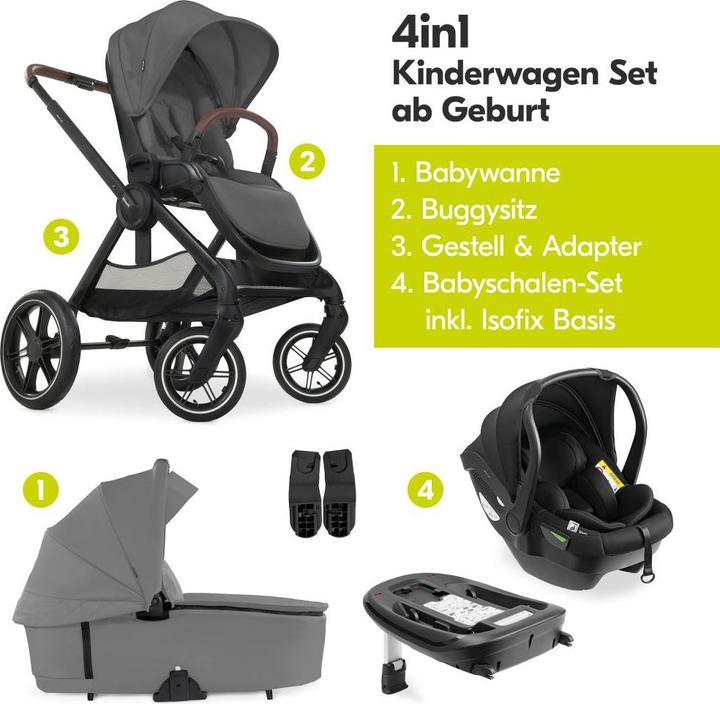 Produktbild Hauck 4in1 Kinderwagen-Set Walk N Care Air Trio Kinderwagen 3 in 1