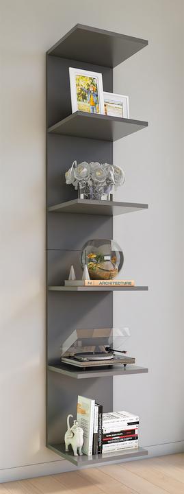 Actual product image VCM Wooden Children's Bookcase Kids Wall Hanging Shelf Wall Board Shelf Kidos (35 x 30 x 180 cm)