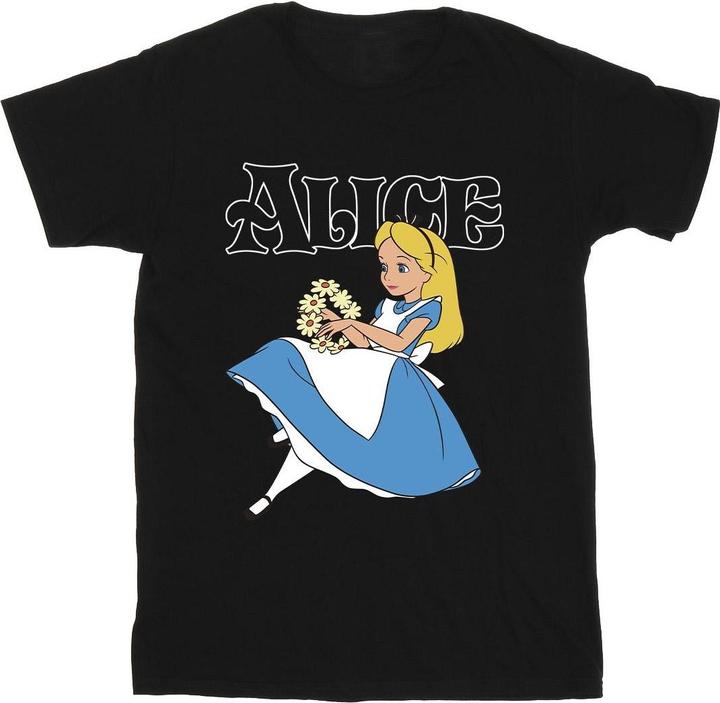 Immagine prodotto Disney T-shirt in cotone per le bambine Alice nel paese delle meraviglie con i fiori (140, 146)