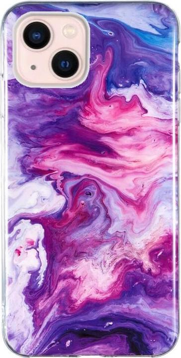 Cover-Discount iPhone 15 Plus - Silicone Rubber Case Cyan Marble (Apple iPhone 15 Plus)