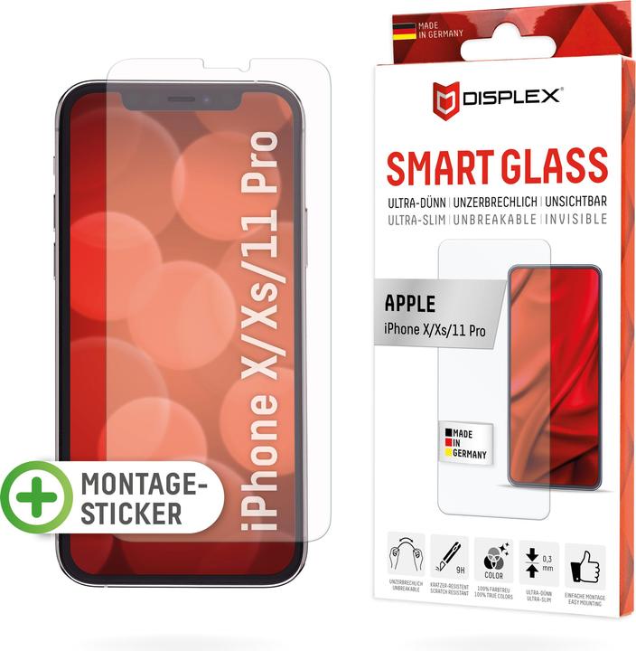 Immagine prodotto Displex Smart Glass, Displayschutzfolie (1 Pezzo/i, Apple iPhone X, Apple iPhone 11 Pro, Apple iPhone XS)