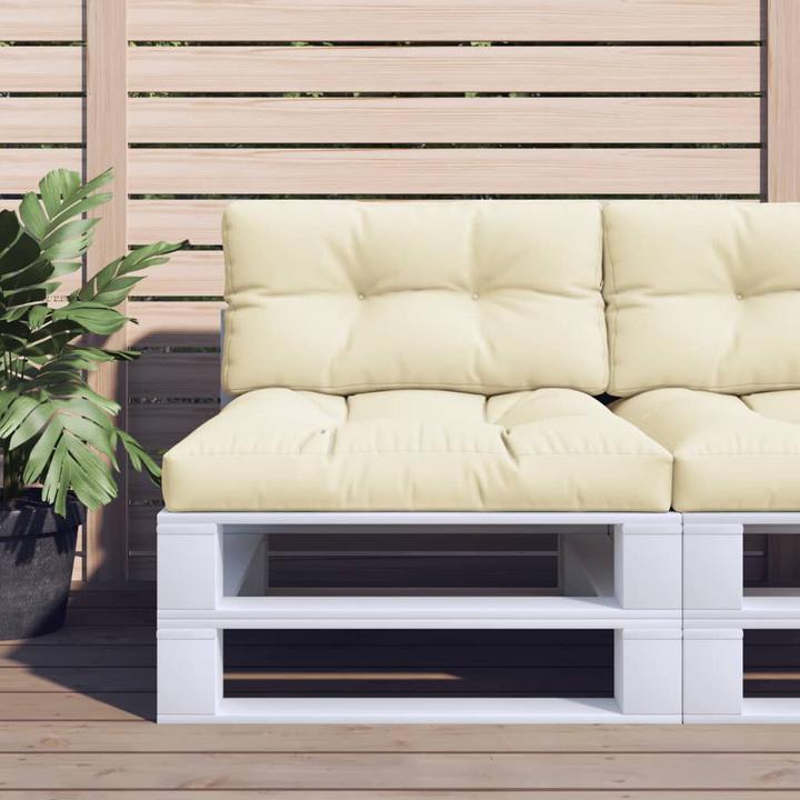 Produktbild VidaXL Palettenkissen Palettensofa Palettenpolster Sitzkissen 2-tlg. Creme Stoff (70 x 70 x 12 cm)