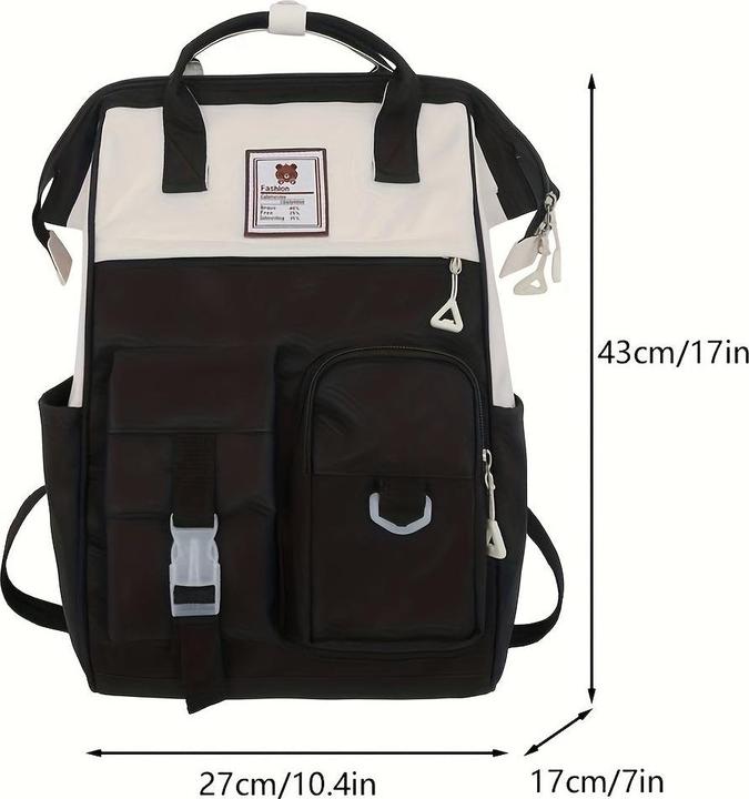 Produktbild Only-Bags.Store Style Schulrucksack, grosse Kapazität Colorblock täglichen Gebrauch Schule Rucksack