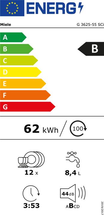 Energie-Label Miele G 3625-55 SCi