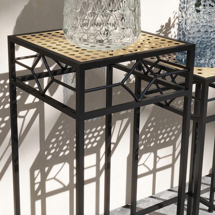 Produktbild Swisshandel24 3-tlg. Pflanzenständer Stapelbarer Blumenhocker Blumentopfhalter mit Rattanoptik Pflanzenhocker für