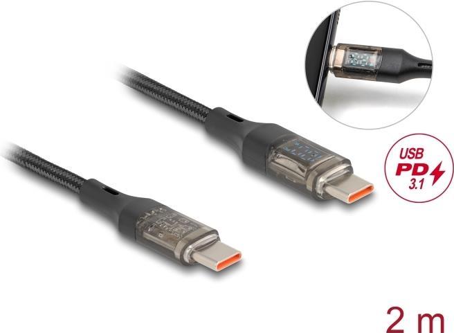 Actual product image Delock USB 2.0 data and fast charging cable USB Type-C plug (2 m, USB 2.0)