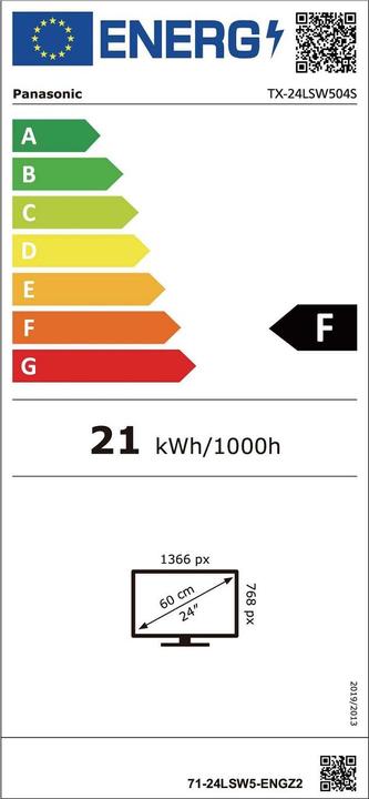 Energy Label Panasonic TX-24LSW504S (24", LSW504, LCD, HD, 2022)