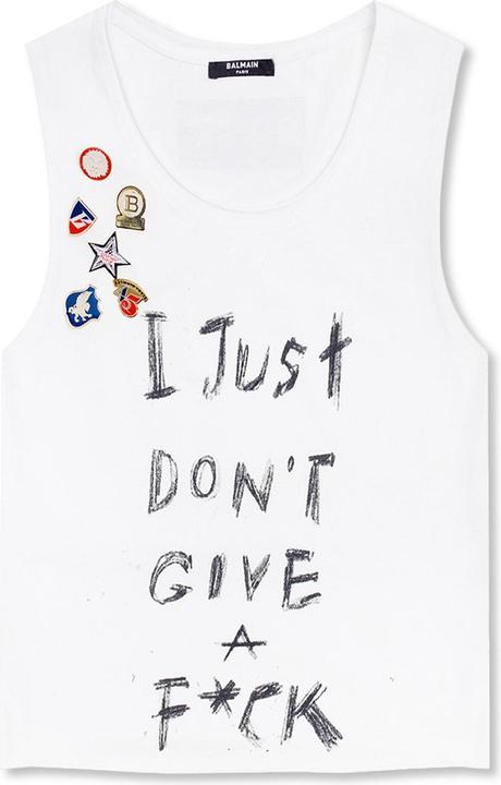 Balmain Printed Cotton Cropped T-Shirt