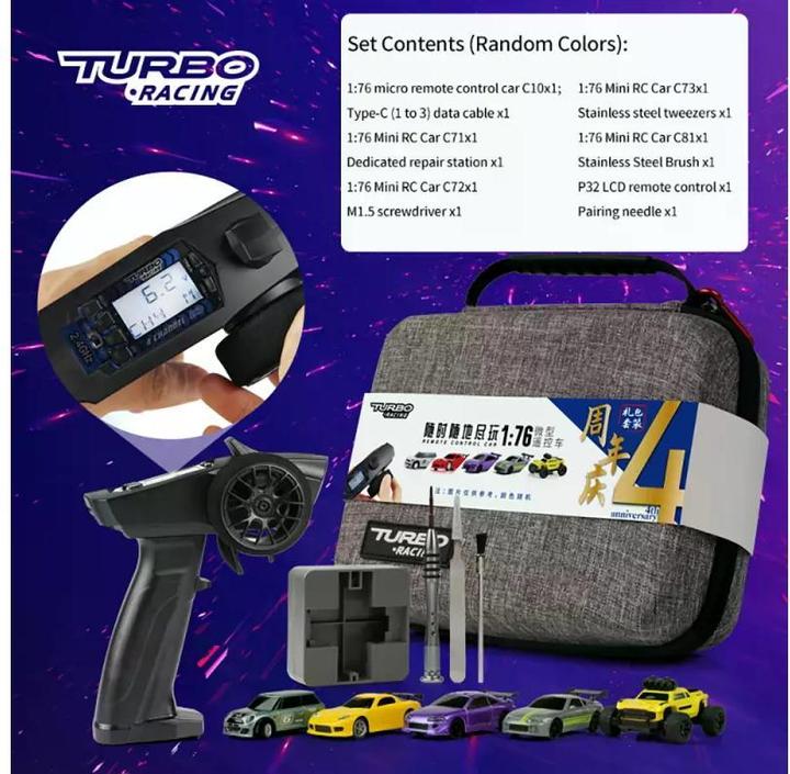 Produktbild Turbo Racing Micro Racing Set mit 5 Fahrzeugen RTR, 1:76 (RTR Ready-to-Run)