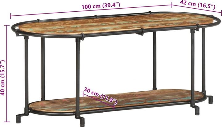 Produktbild VidaXL TV Schrank Lowboard Fernsehschrank Fernsehtisch TV Möbel Altholz Massiv (100 x 42 x 40 cm)