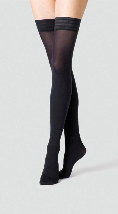 Actual product image Fogal Velour Opaque stay up stockings, colour 5005 black, size 48-50 (50 DEN, 48 - 50)