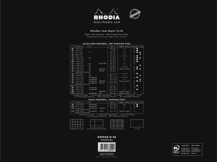 Produktbild Rhodia Blöcke geheftet 80g Basics (A3+, Kariert)