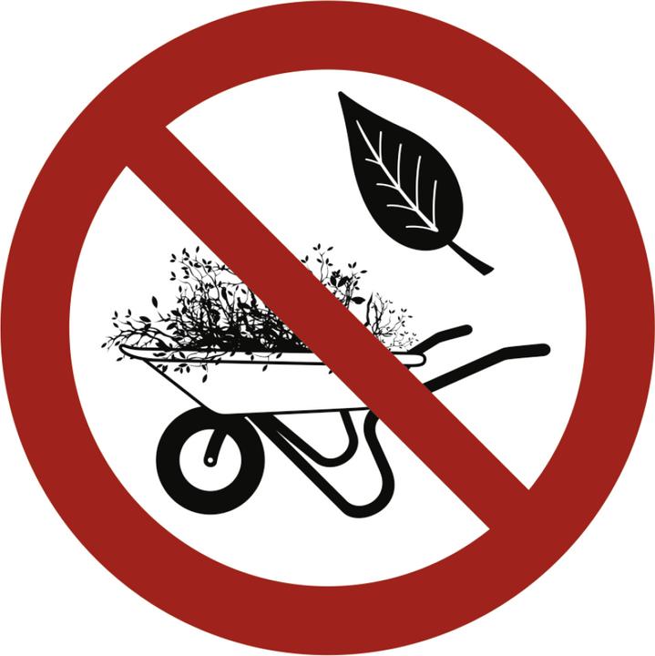 Actual product image Moravia No dumping of green and garden waste sign Aluminium, Ø 200 mm