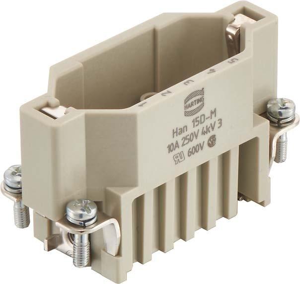 Immagine prodotto Harting Connettore HAN D, tipo inserto 10A connessione a crimpare max 2,5mm2, 10A 15 poli