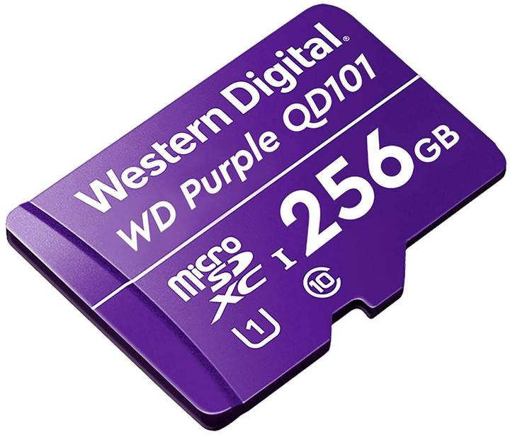 Actual product image WD Purple, Surveillance, microSD XC, Class - 10, UHS 1 (256 GB, microSDXC, U1, UHS-I)