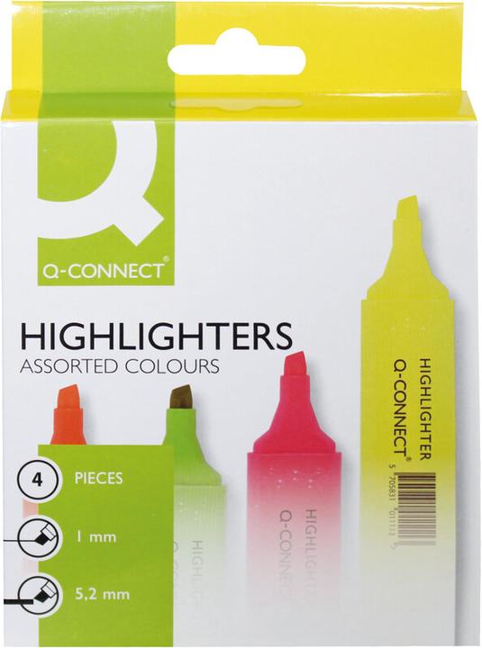Produktbild Q-Connect Textmarker Economy (Mehrfarbig, 1 mm, 4 x)
