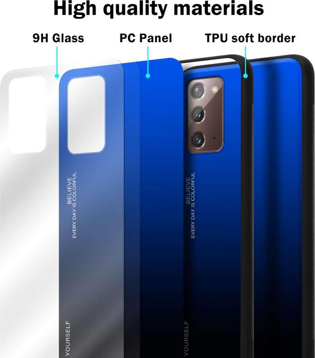 Actual product image Cadorabo Bumper Case for Samsung Galaxy NOTE 20 TPU 2 Farben Glas (Samsung Galaxy Note 20)