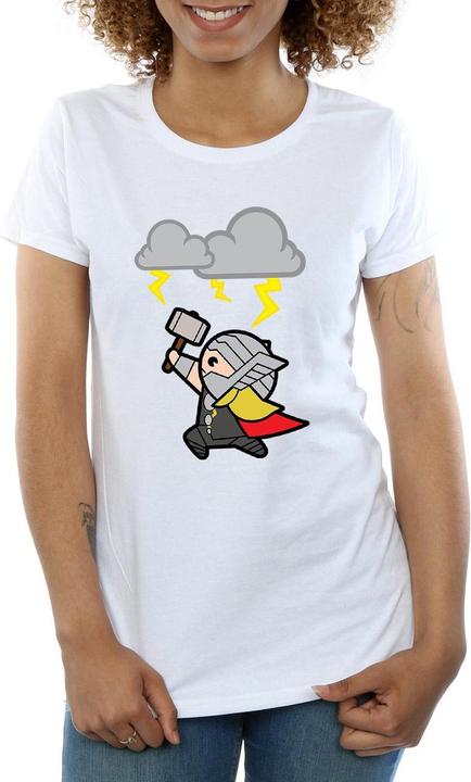 Actual product image Womens/Ladies Kawaii Thor God Of Thunder Cotton T-Shirt (XXL)